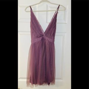 WINDSOR large purple lace mini dress open back